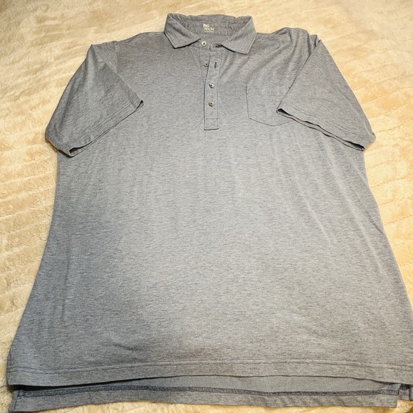 F&G Tech Polo Shirt Men XL Slate Blue Stretch Golf Athletic Performance - Picture 2 of 9